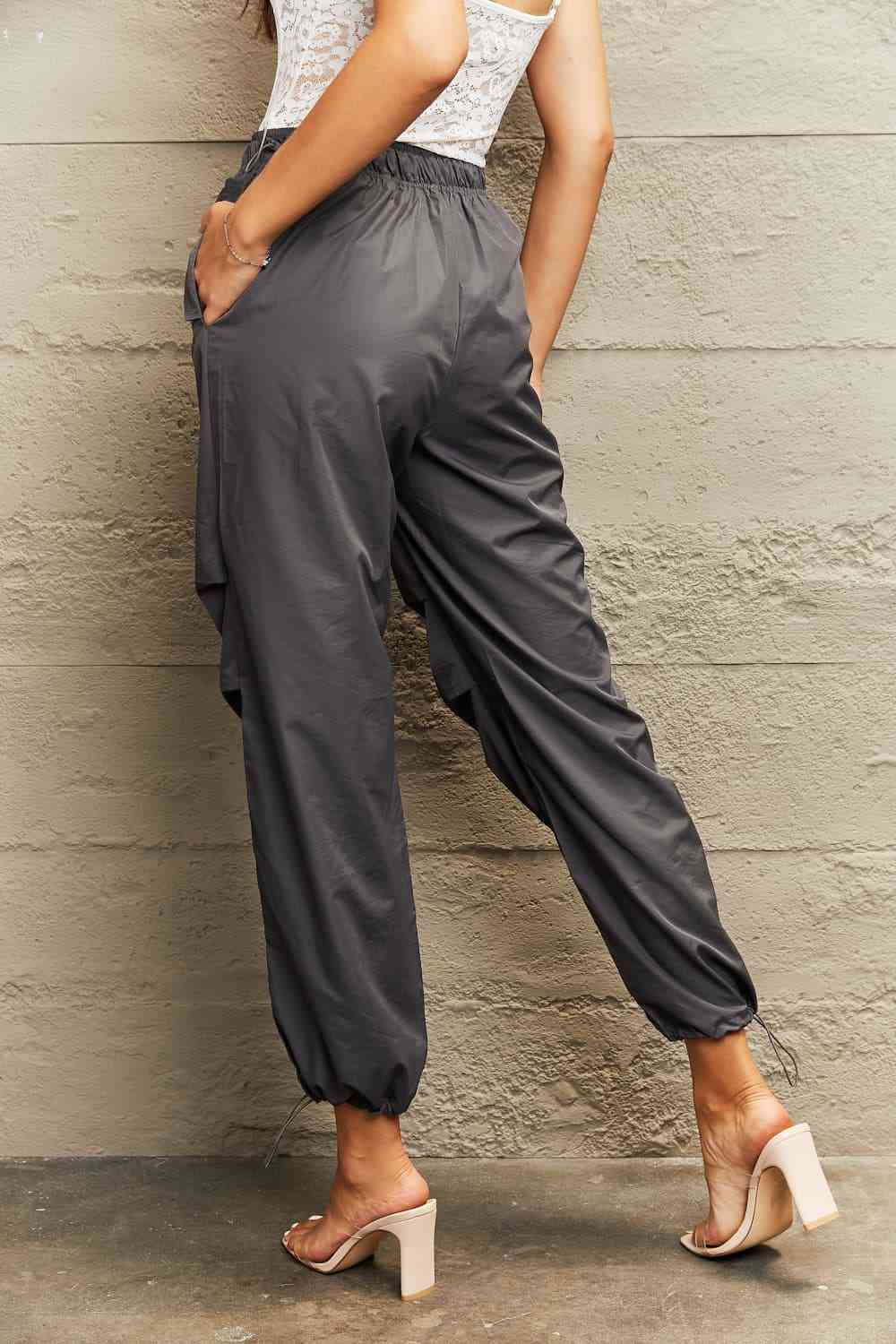 Drawstring Waist Pants with Pockets