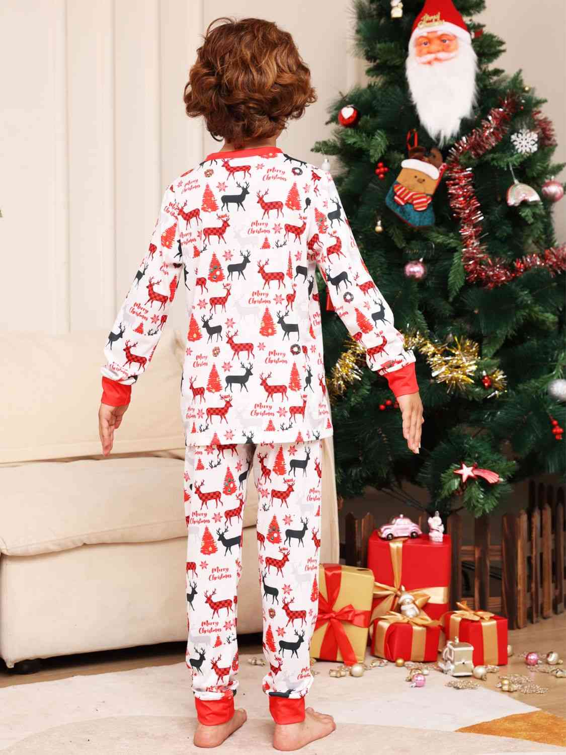 Reindeer Print Top and Pants Set